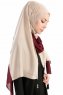 Yelda Beige & Bordeaux Chiffon Hijab Sjal Madame Polo 130041-4