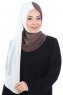 Ylva - Hijab Chiffon Práctico Marrón & Crema