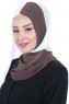 Ylva - Hijab Chiffon Práctico Marrón & Crema