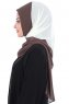 Ylva - Hijab Chiffon Práctico Marrón & Crema