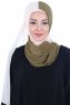 Ylva - Hijab Chiffon Práctico Caqui & Beige