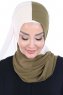 Ylva - Hijab Chiffon Práctico Caqui & Beige