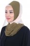 Ylva - Hijab Chiffon Práctico Caqui & Beige