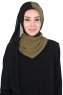 Ylva - Hijab Chiffon Práctico Caqui & Negro