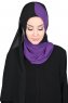 Ylva - Hijab Chiffon Práctico Púrpura & Negro