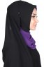 Ylva - Hijab Chiffon Práctico Púrpura & Negro