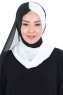 Ylva - Hijab Chiffon Práctico Blanco & Negro