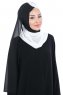 Ylva - Hijab Chiffon Práctico Blanco & Negro