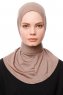 Zeliha - Hijab Práctico Viscosa Taupe Oscuro