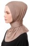 Zeliha - Hijab Práctico Viscosa Taupe Oscuro