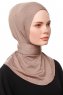 Zeliha - Hijab Práctico Viscosa Taupe Oscuro