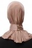 Zeliha - Hijab Práctico Viscosa Taupe Oscuro