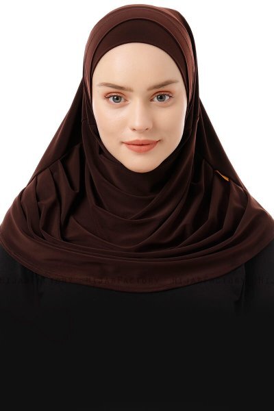 Esma - Hijab Amira Marron Oscur - Firdevs