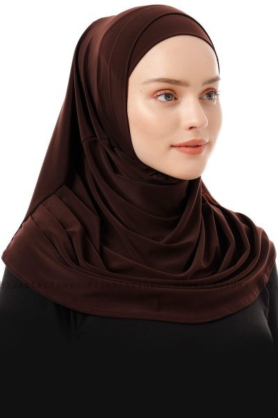 Esma - Hijab Amira Marron Oscur - Firdevs