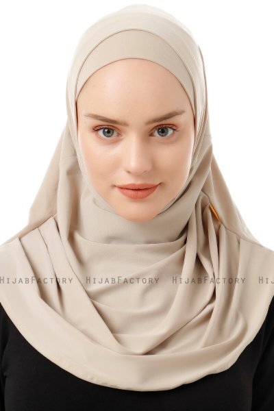 Esma - Hijab Amira Beige Claro - Firdevs