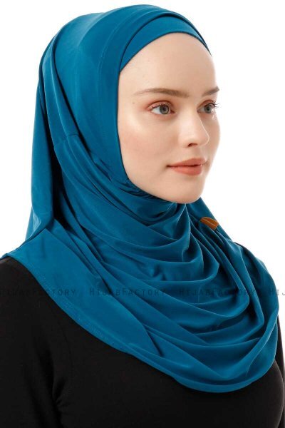 Esma - Hijab Amira Petrol Verde - Firdevs