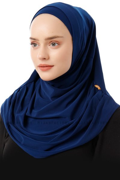 Esma - Hijab Amira Azul Marino Claro - Firdevs