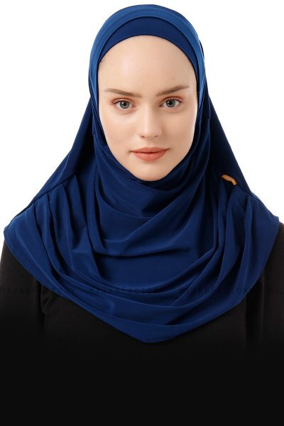 Esma - Hijab Amira Azul Marino Claro - Firdevs