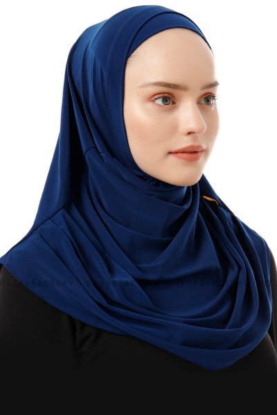 Esma - Hijab Amira Azul Marino Claro - Firdevs