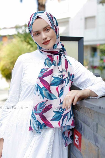 Beyza - Hijab Estampado Rosado & Azul - Sal Evi