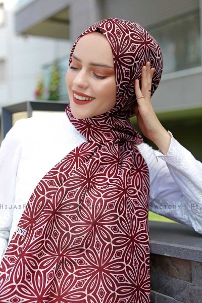 Beyza - Hijab Estampado Rosado & Azul - Sal Evi
