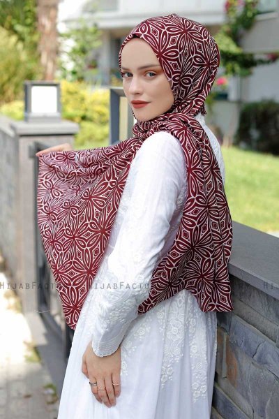Beyza - Hijab Estampado Rosado & Azul - Sal Evi