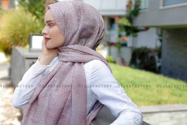 Akay - Hijab Estampado Taupe - Sal Evi