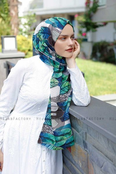 Kader - Hijab Estampado Verde - Sal Evi