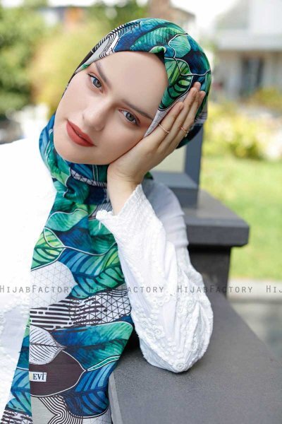 Kader - Hijab Estampado Verde - Sal Evi