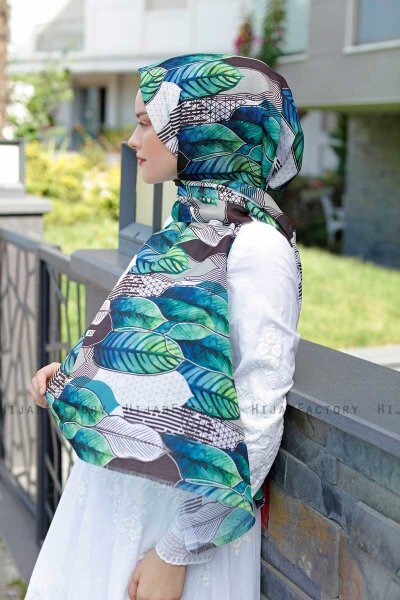 Kader - Hijab Estampado Verde - Sal Evi