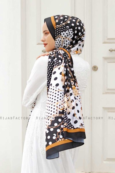Hijab Twill Con Estampado Gold - Sal Evi