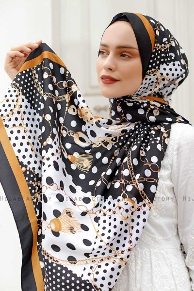 Hijab Twill Con Estampado Gold - Sal Evi