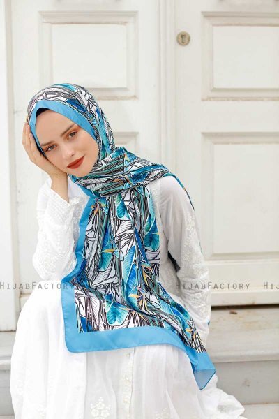 Hijab Twill Con Estampado De Lirio - Sal Evi