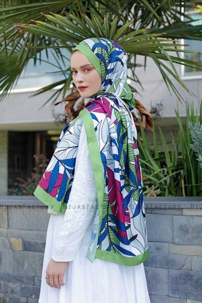 Hijab Twill Con Estampado De Hoja - Sal Evi