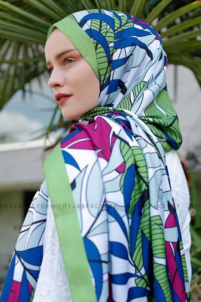 Hijab Twill Con Estampado De Hoja - Sal Evi
