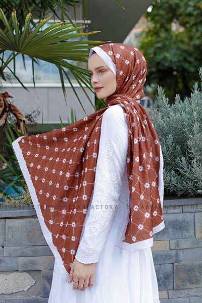 Hijab Twill Con Estampado De Canela - Sal Evi