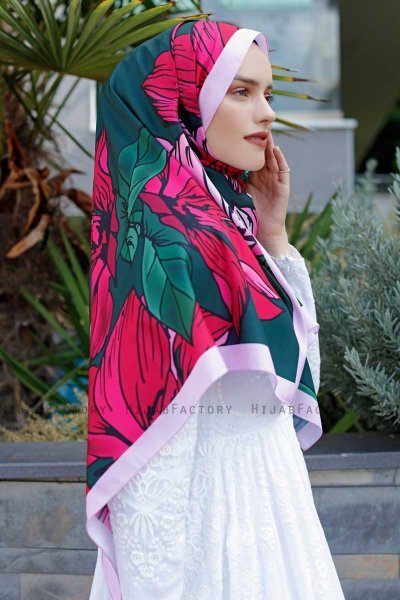 Hijab Twill Con Estampado De Rubí - Sal Evi