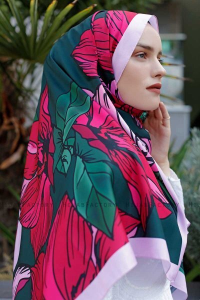 Hijab Twill Con Estampado De Rubí - Sal Evi