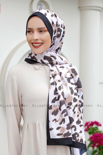 Hijab Twill Con Estampado De Leopard - Sal Evi
