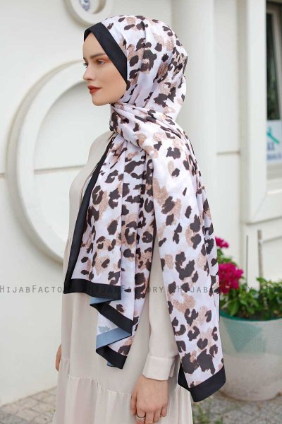 Hijab Twill Con Estampado De Leopard - Sal Evi