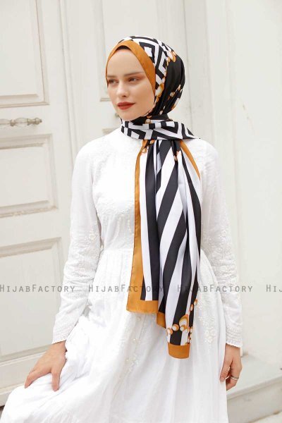 Hijab Twill Con Estampado De Yellow Pearl - Sal Evi
