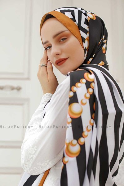 Hijab Twill Con Estampado De Yellow Pearl - Sal Evi