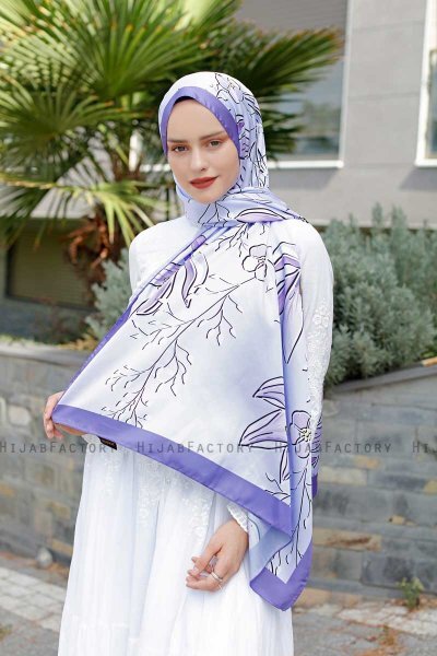Hijab Twill Con Estampado De Púrpura - Sal Evi