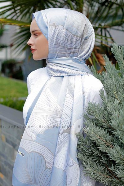 Hijab Twill Con Estampado De Blue Forest - Sal Evi