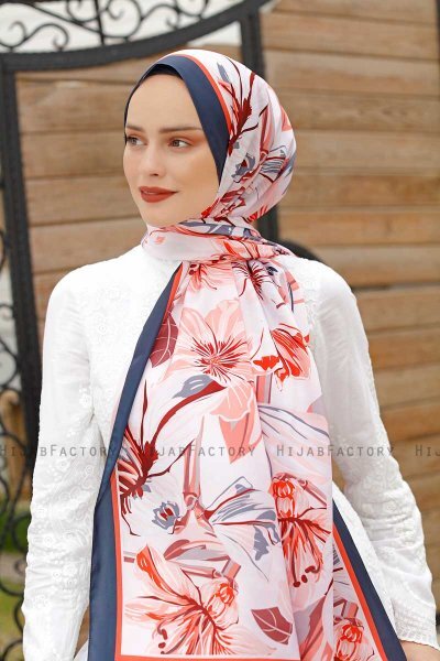 Hijab Twill Con Estampado De Honeysuckle - Sal Evi