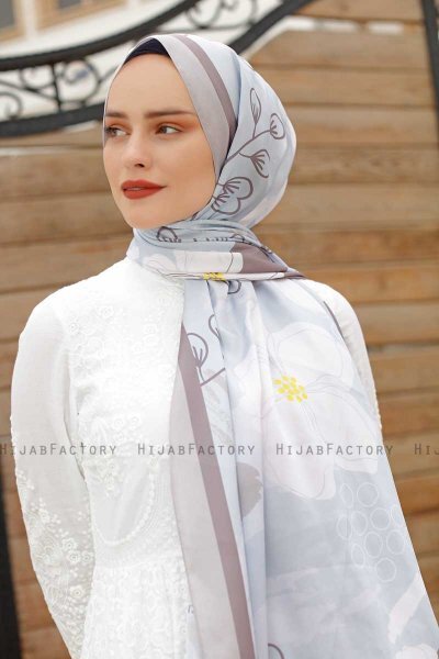 Hijab Twill Con Estampado De Daisy - Sal Evi