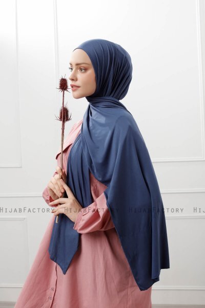 Sibel - Hijab Jersey Azul Marino
