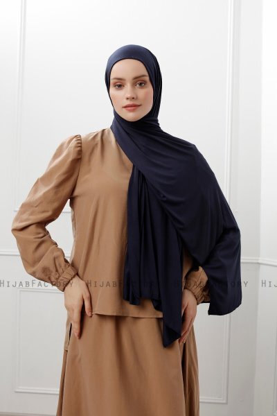 Sibel - Hijab Jersey Azul Marino Oscuro