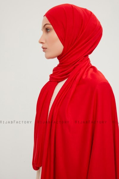 Sibel - Hijab Jersey Rojo
