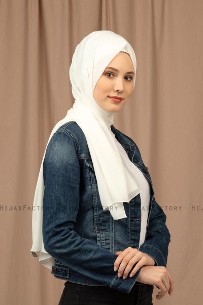 Yildiz - Hijab Crepe Chiffon Pearl White